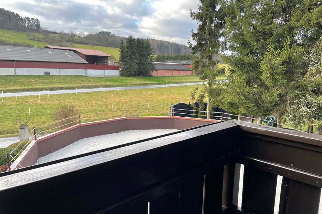Blick vom Balkon der Gästewohnung